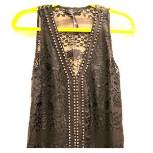 Black sheer sanctuary studded tank
